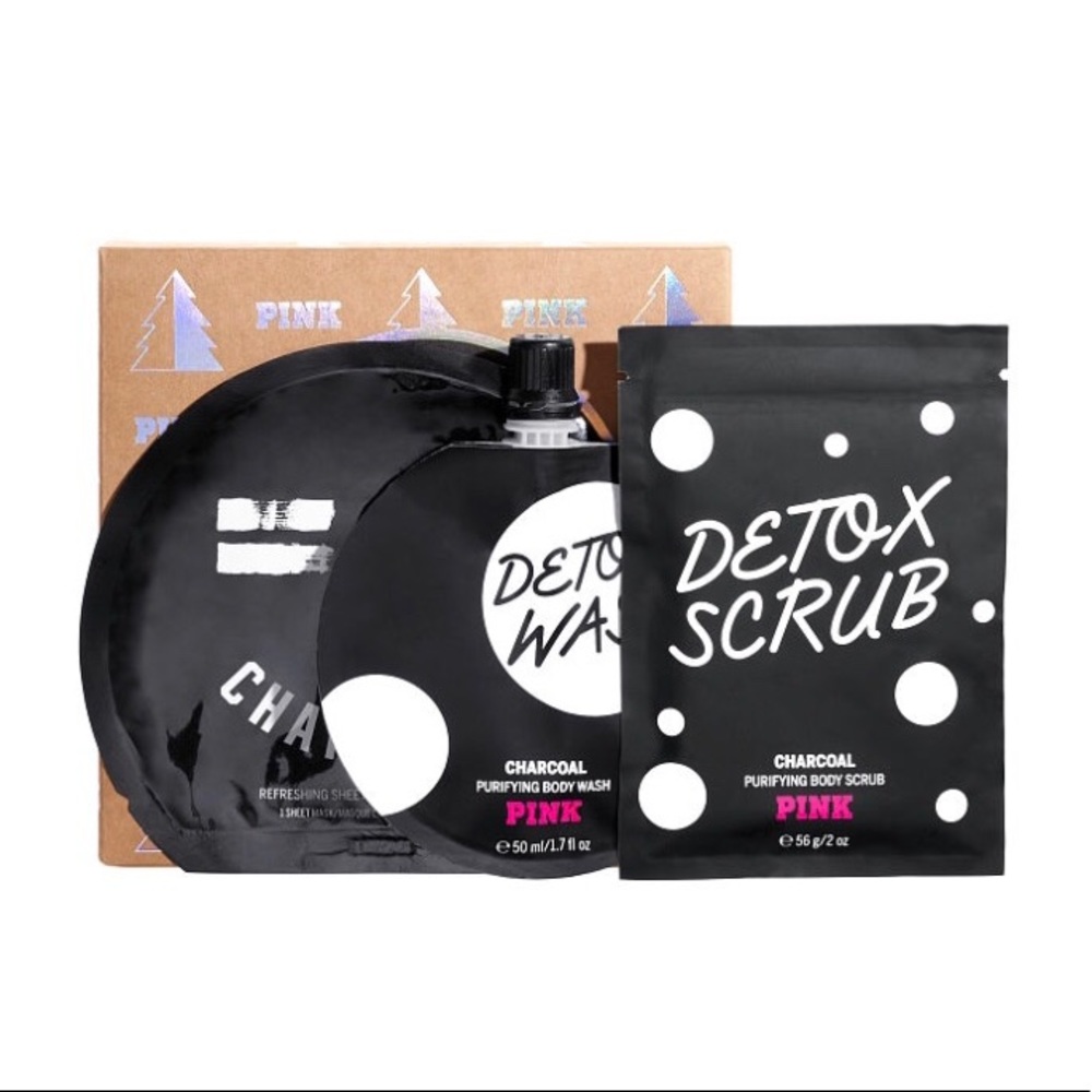 Vs PINK detox pack charcoal travel set